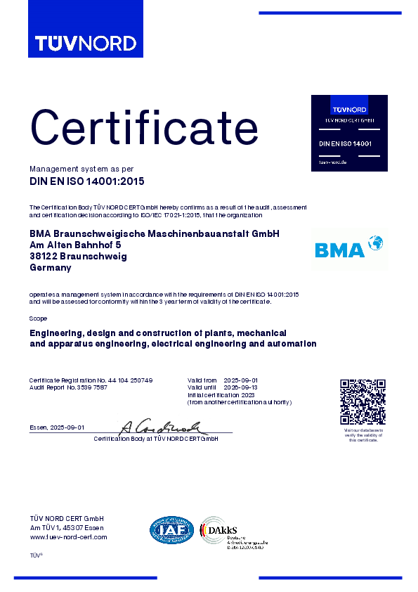 Environmental Management System (ISO 14001:2015)
